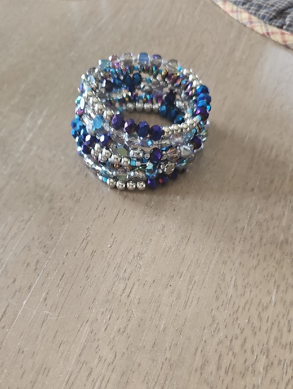 Blue Crystal Coil Bracelet - Unbranded